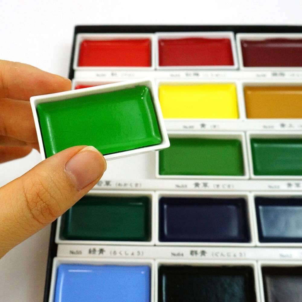 Kuretake Gansai Tambi Watercolor Palette - 18 Color Set Ink Kuretake 