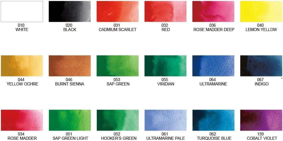 Kuretake Gansai Tambi Watercolor Palette - 18 Color Set Ink Kuretake 