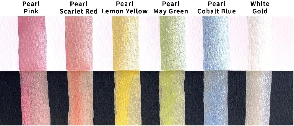 Kuretake Gansai Tambi Watercolor Palette - Pearl Colors 6pk Ink Kuretake 