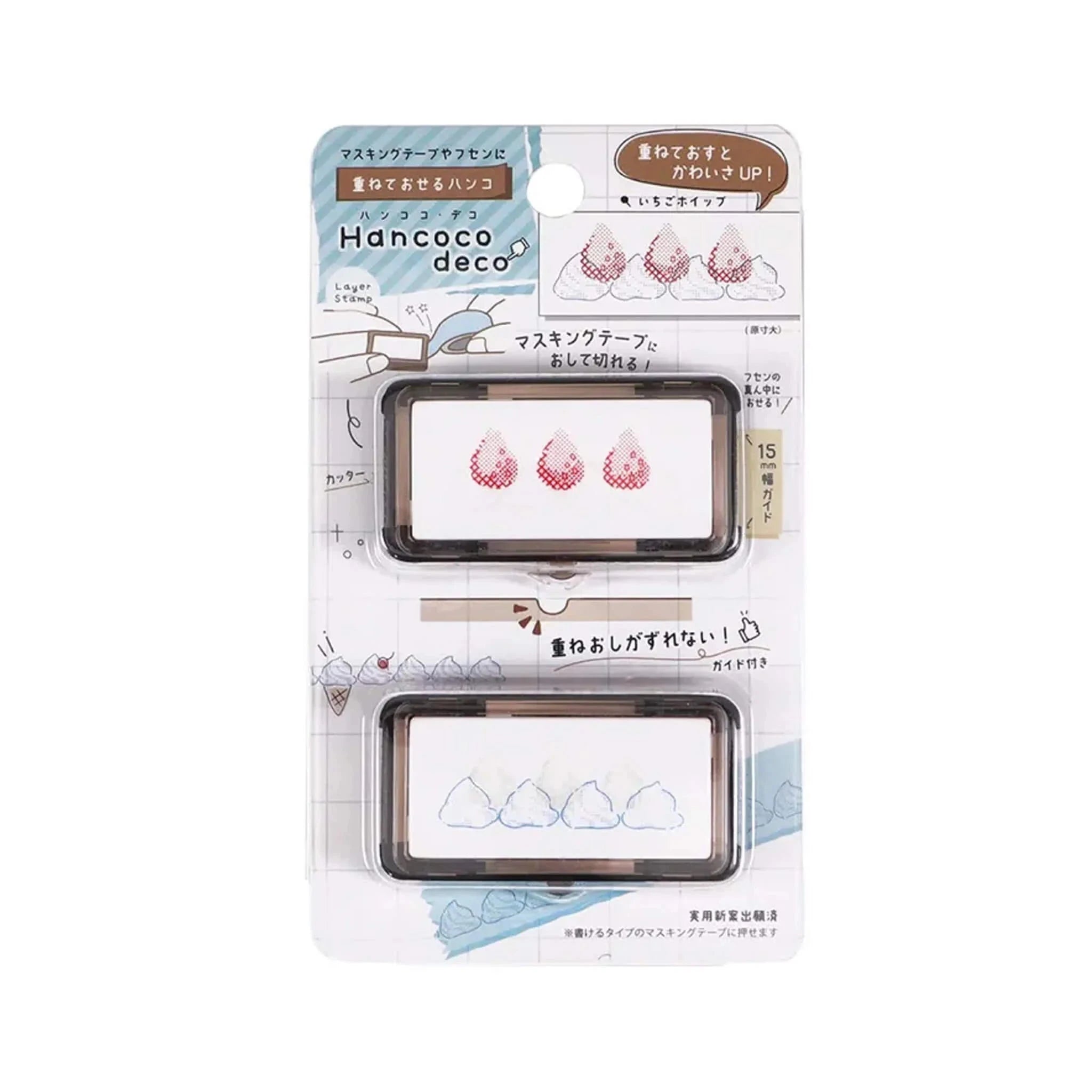 Kutsuwa Hancoco Deco Layering Stamp Set Stamps Kutsuwa Strawberry Whip 