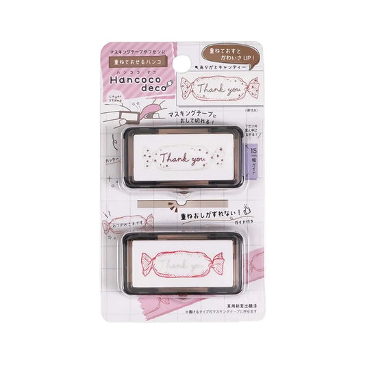 Kutsuwa Hancoco Deco Layering Stamp Set Stamps Kutsuwa Thank You Candy 