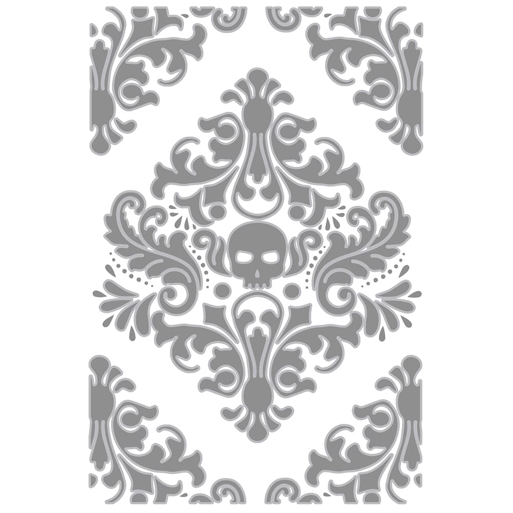 Tim Holtz® Alterations by Sizzix Multi-level Texture Fades Embossing Folder A6 Vault Skull Damask Cutting Dies Tim Holtz Other 