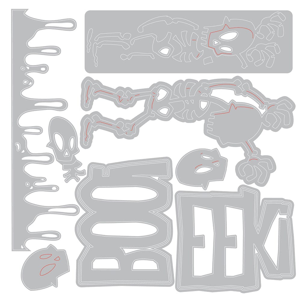 Tim Holtz® Alterations by Sizzix Thinlits Die Set - Vault Frights + Bones 10pk Cutting Dies Tim Holtz Other 