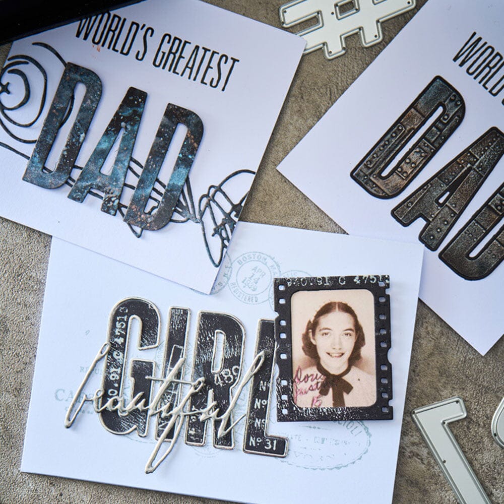 Tim Holtz® Alterations by Sizzix Thinlits™ Dies - Alphanumeric Bulletin, 43pk Cutting Dies Tim Holtz Other 