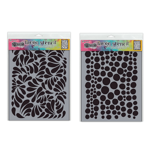Dylusions Large Brush Strokes & Drip Drops Stencil Bundle Stencil Dylusions 