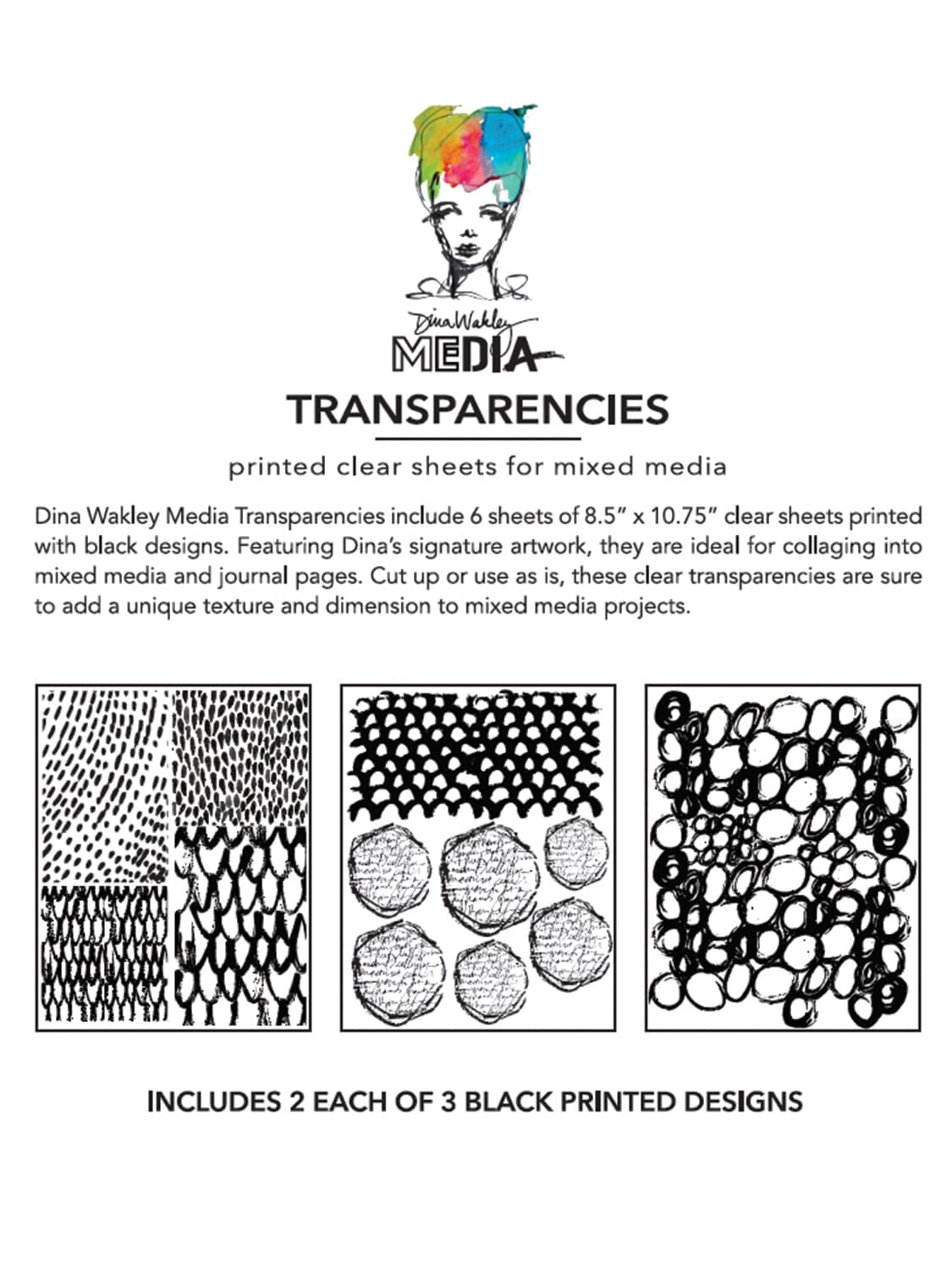 Dina Wakley Media Transparencies - Pattern Play Set 1 Surfaces Dina Wakley Media 