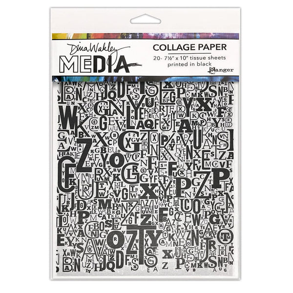 Dina Wakley Media Collage Paper - Jumbled Letters Surfaces Dina Wakley Media 