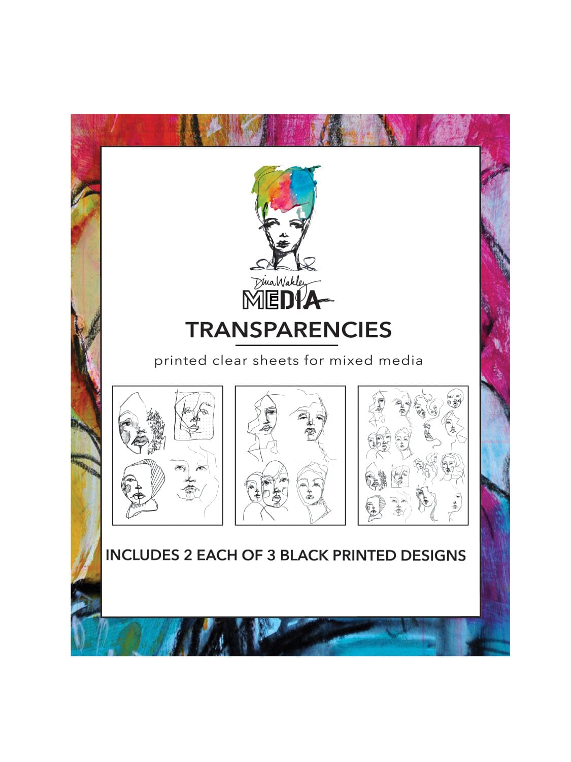 Dina Wakley Media Transparencies - Abstract Portraits Set 2 Surfaces Dina Wakley Media 