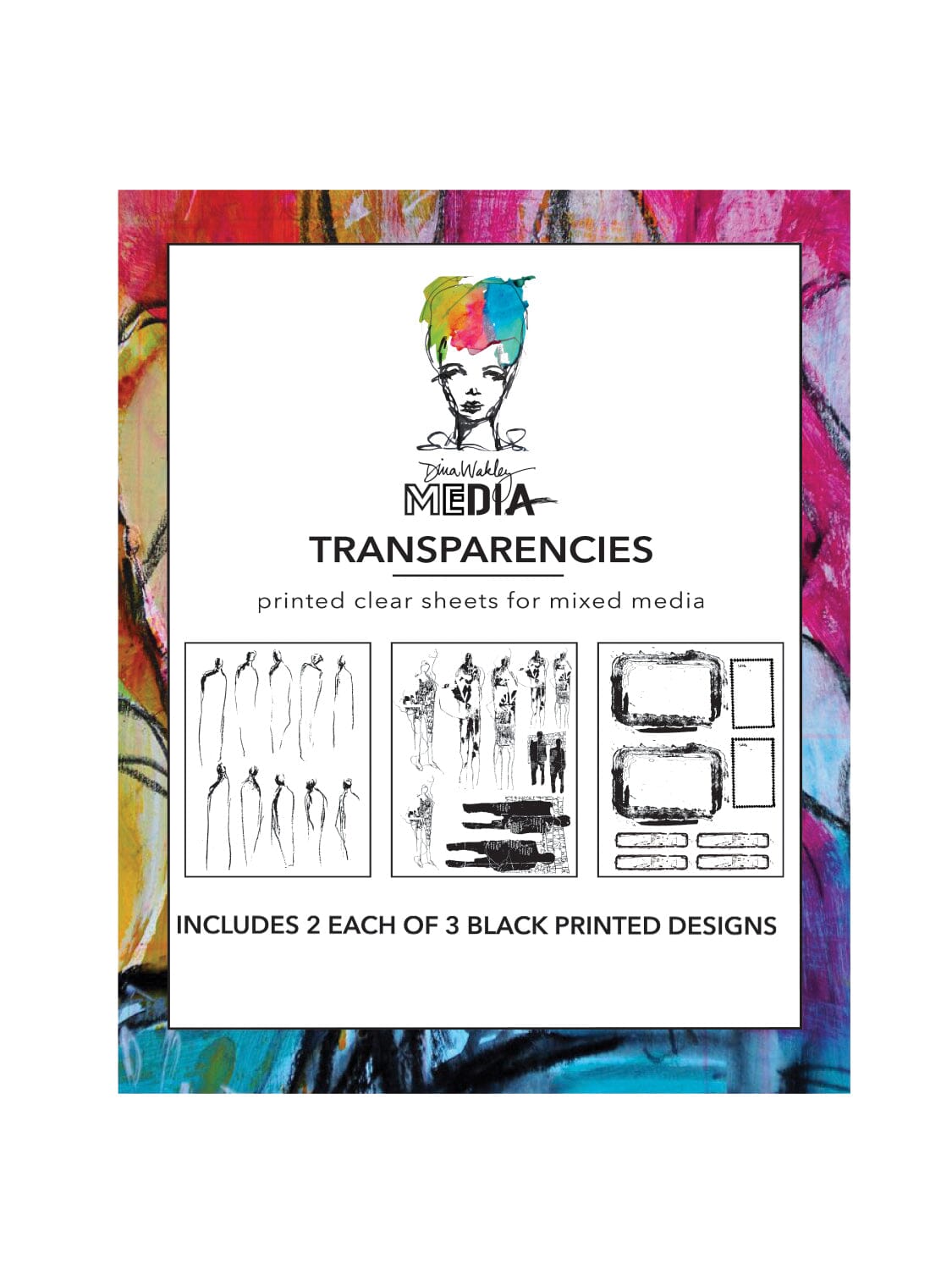 Dina Wakley Media Transparencies - Frames & Figures Set 2 Surfaces Dina Wakley Media 