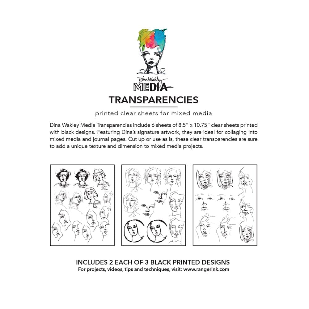 Dina Wakley Media Transparencies - Tinies, Set 1 Surfaces Dina Wakley Media 