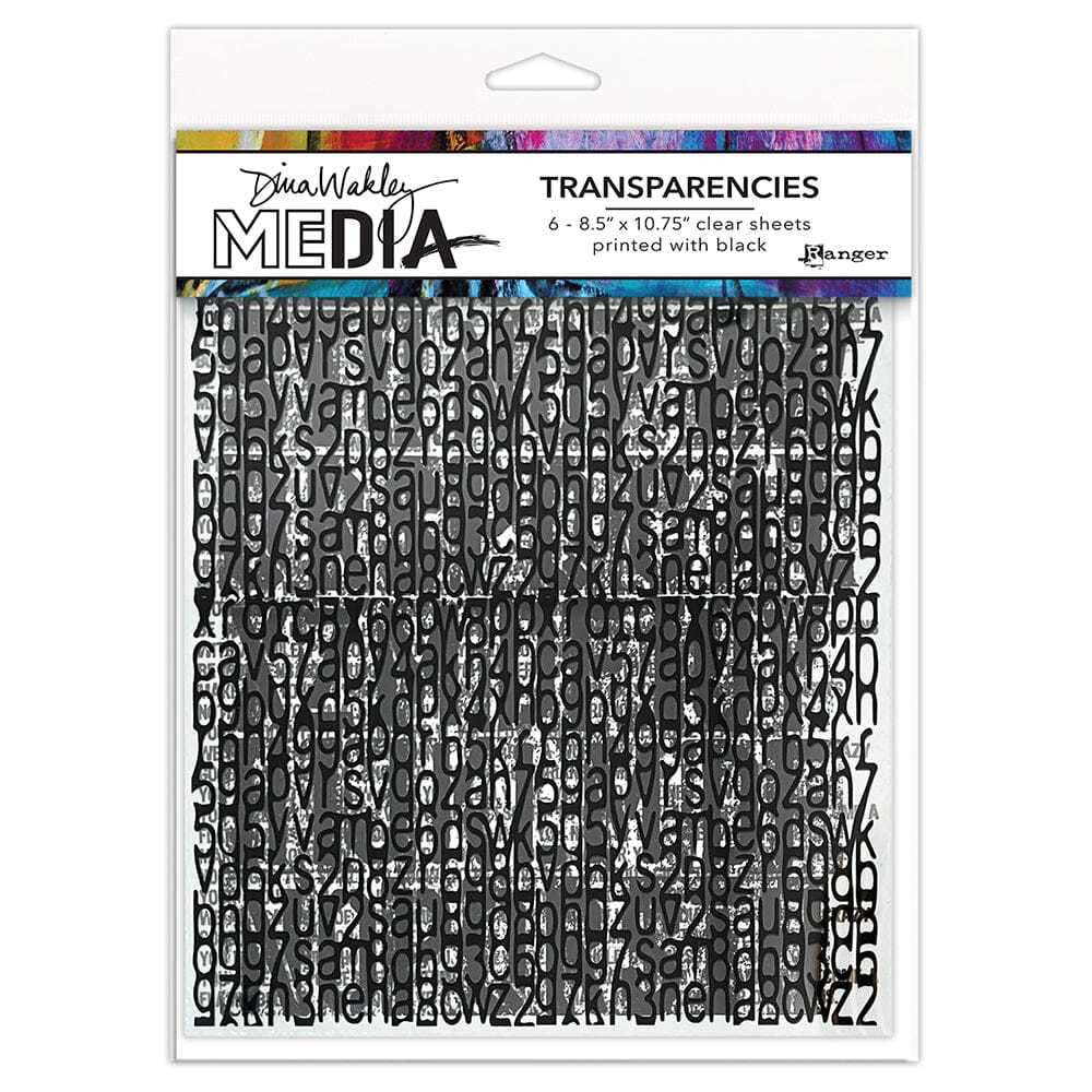 Dina Wakley Media Transparencies - Typography Set 2 Surfaces Dina Wakley Media 