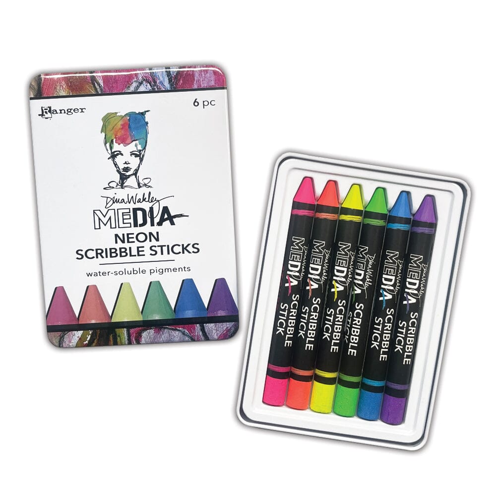 Dina Wakley Media 6pk Neon Scribble Sticks #4 Writing & Coloring Dina Wakley Media 