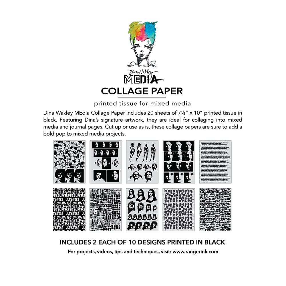 Dina Wakley Media Collage Paper - Bold Surfaces Dina Wakley Media 