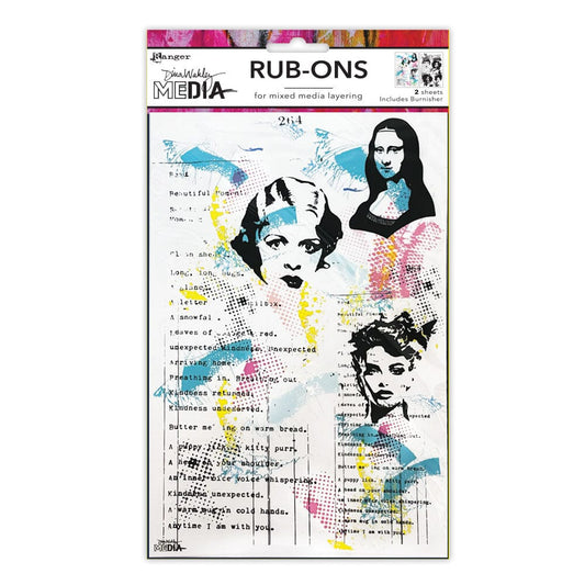 Dina Wakley Media Rub-ons - On Their Mind Surfaces Dina Wakley Media 