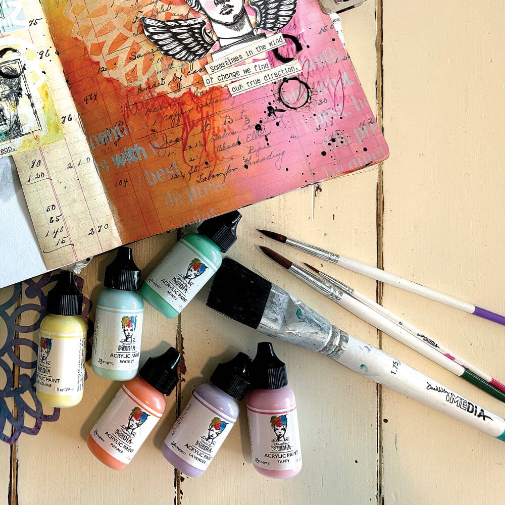 Dina Wakley MEdia Soft Bristle Brush Set 3pk Tools & Accessories Dina Wakley Media 