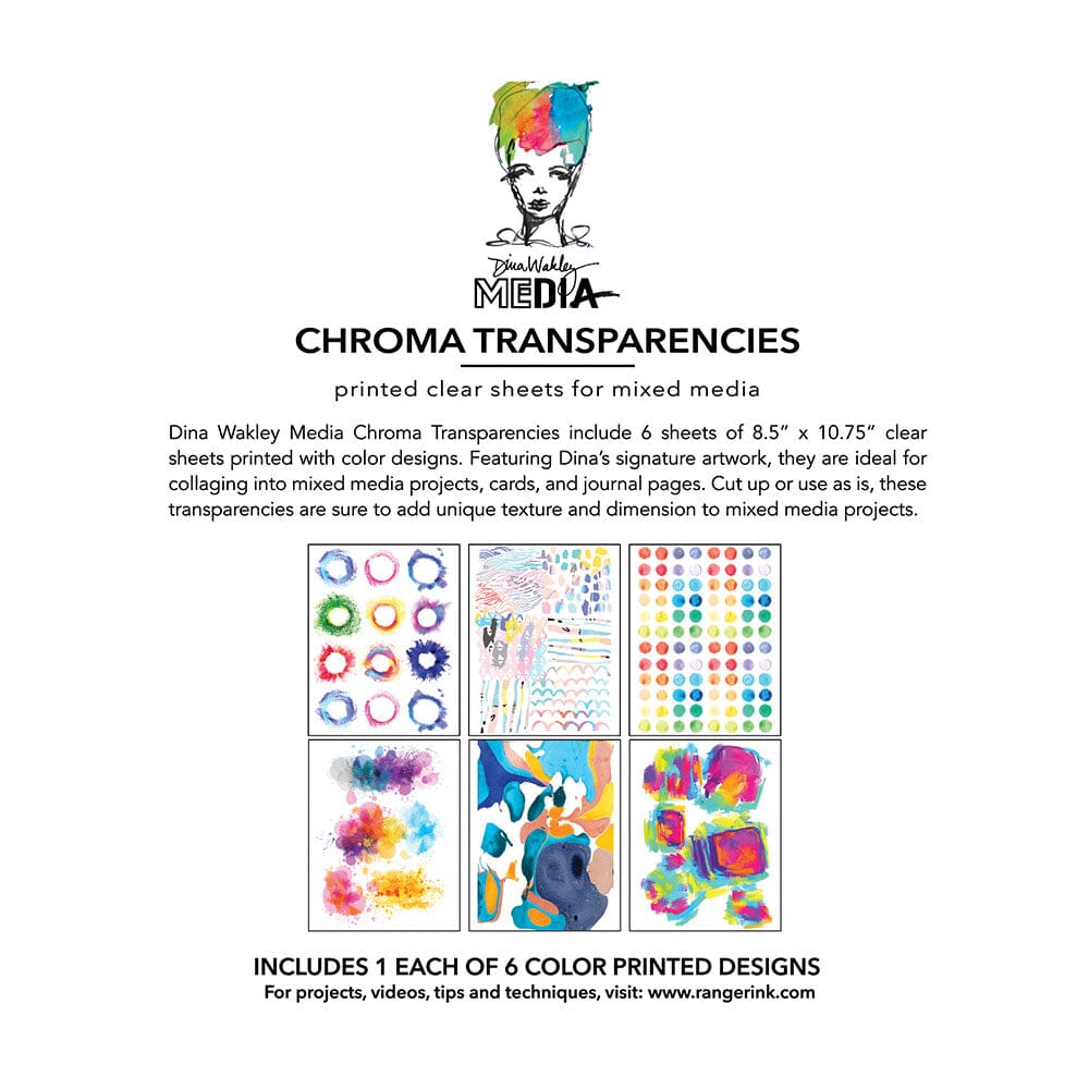Dina Wakley Media Chroma Transparencies - Painted Elements Surfaces Dina Wakley Media 