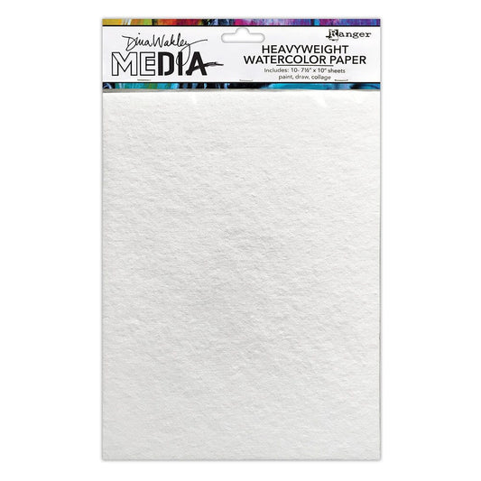 Dina Wakley MEdia Heavyweight Watercolor Paper 10pk 7.5" x 10" Surfaces Dina Wakley Media 