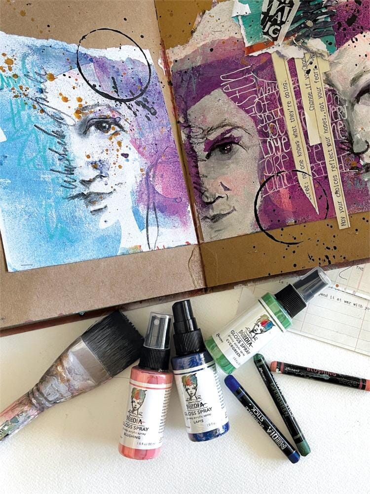 Dina Wakley MEdia Large Kraft Journal Journal Dina Wakley Media 