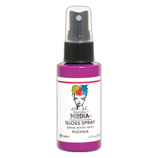 Dina Wakley Media Gloss Spray Fuchsia , 2oz Sprays Dina Wakley Media 