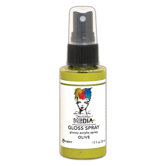 Dina Wakley Media Gloss Spray Olive, 2oz Sprays Dina Wakley Media 