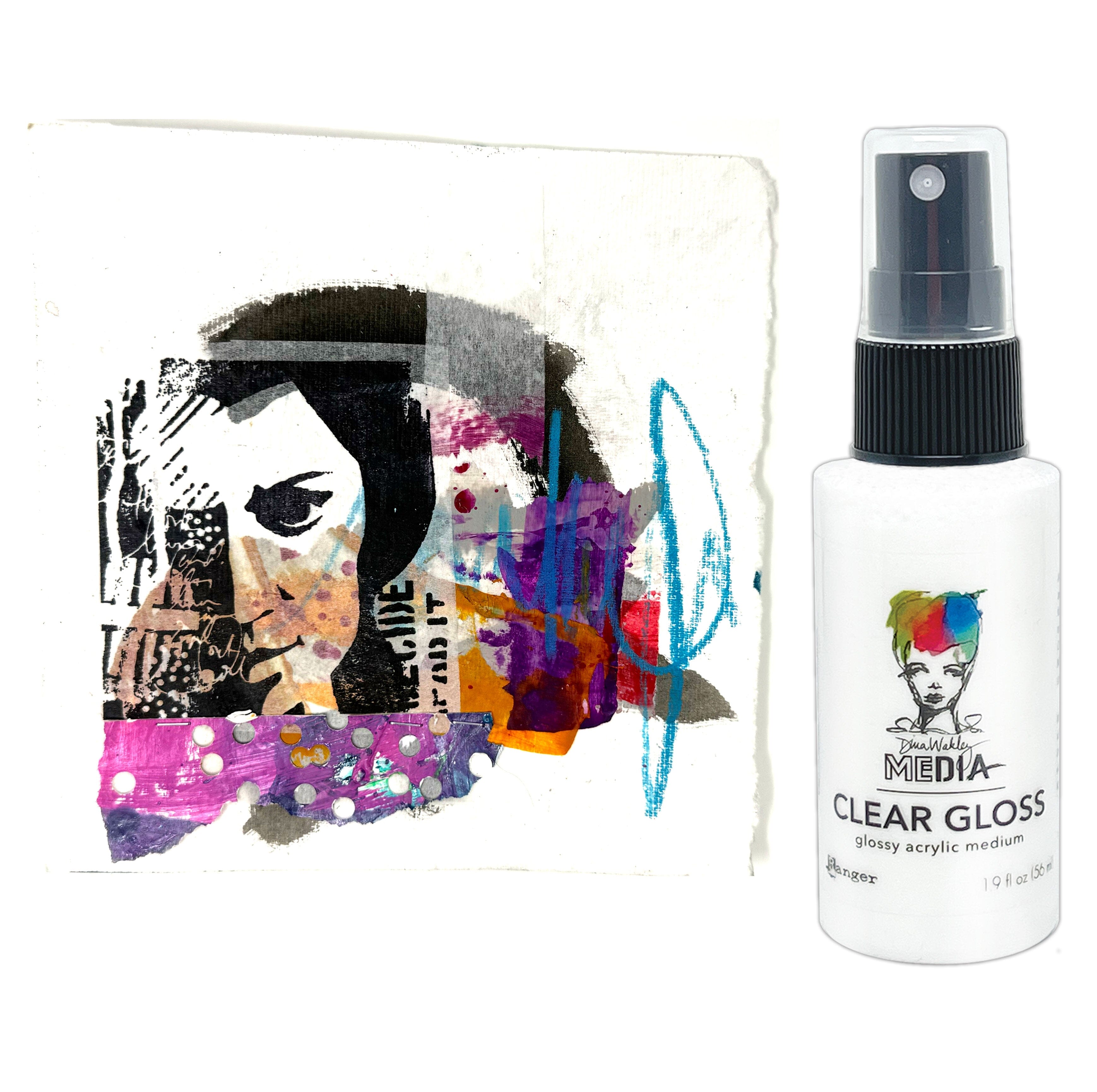 Dina Wakley Media Gloss Spray Clear, 2oz Sprays Dina Wakley Media 