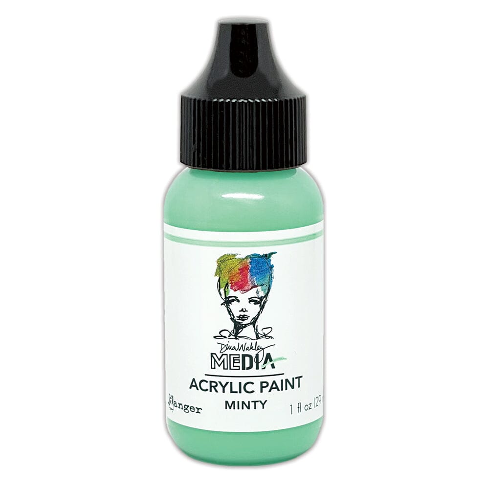Dina Wakley MEdia Acrylic Paint Minty 1oz Paint Dina Wakley Media 