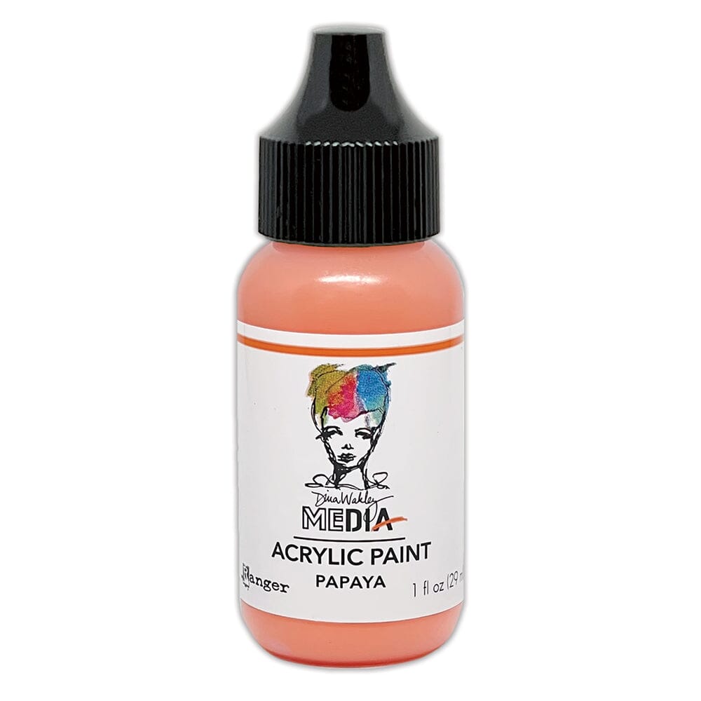 Dina Wakley MEdia Acrylic Paint Papaya 1oz Paint Dina Wakley Media 
