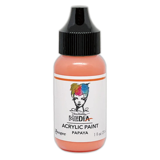 Dina Wakley MEdia Acrylic Paint Papaya 1oz Paint Dina Wakley Media 