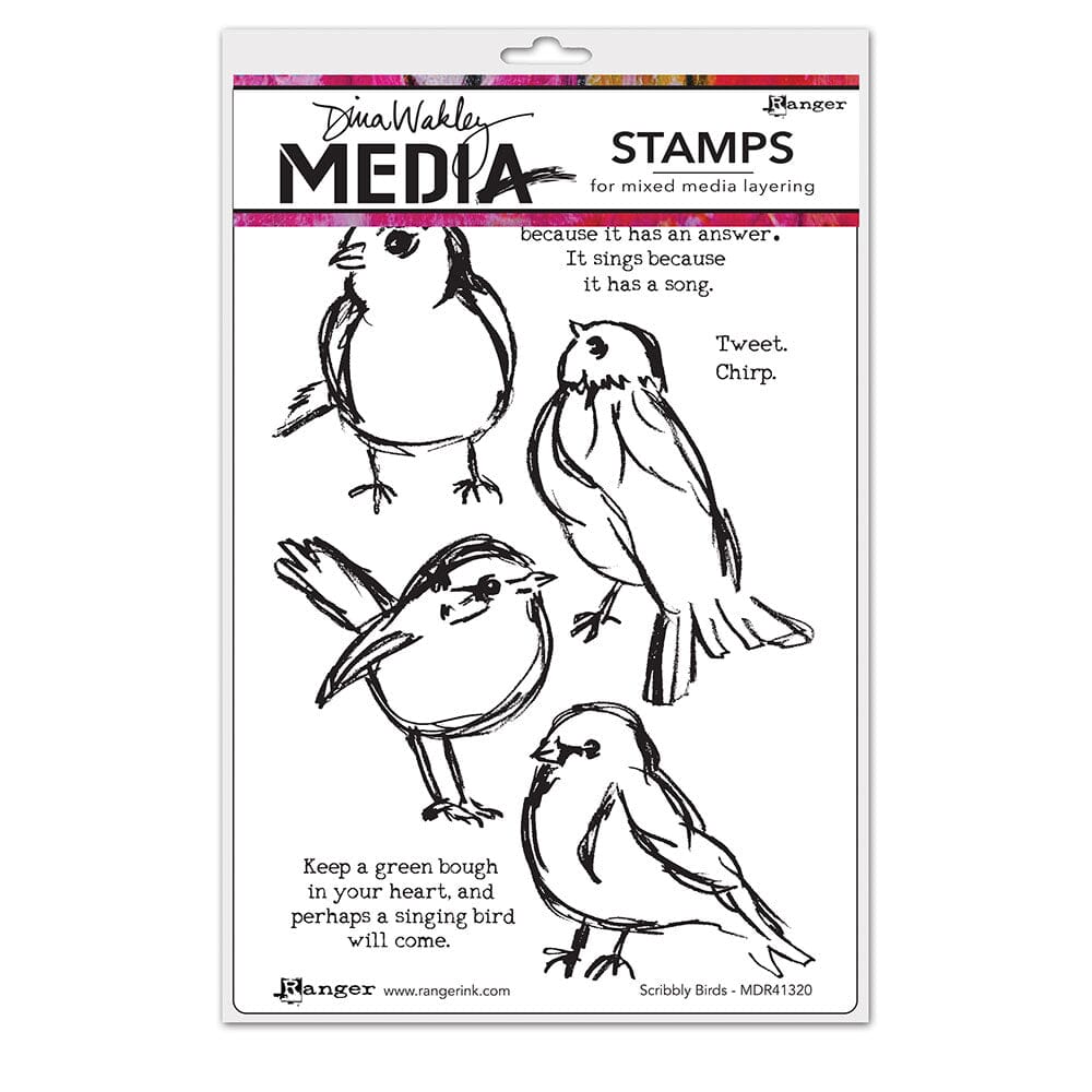 Dina Wakley Media Stamps Scribbly Birds Stamps Dina Wakley Media 