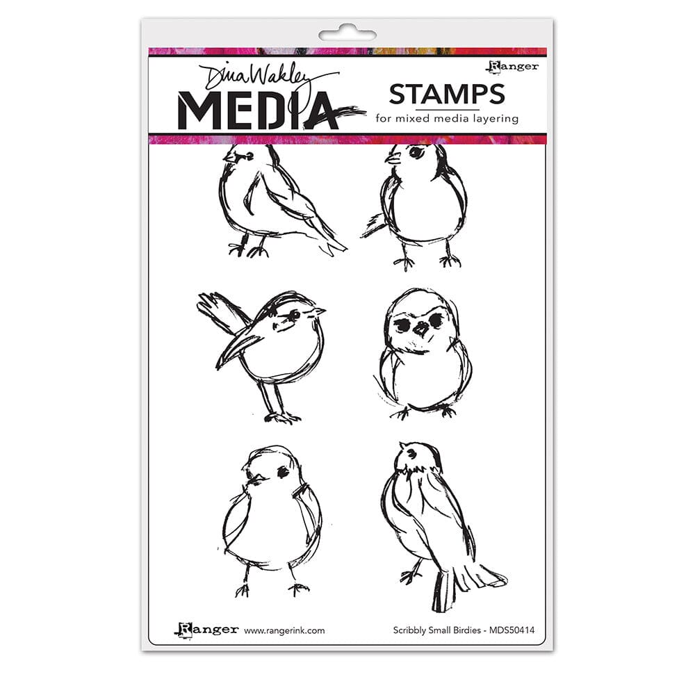 Dina Wakley Media Stamps Scribbly Small Birds Stamps Dina Wakley Media 