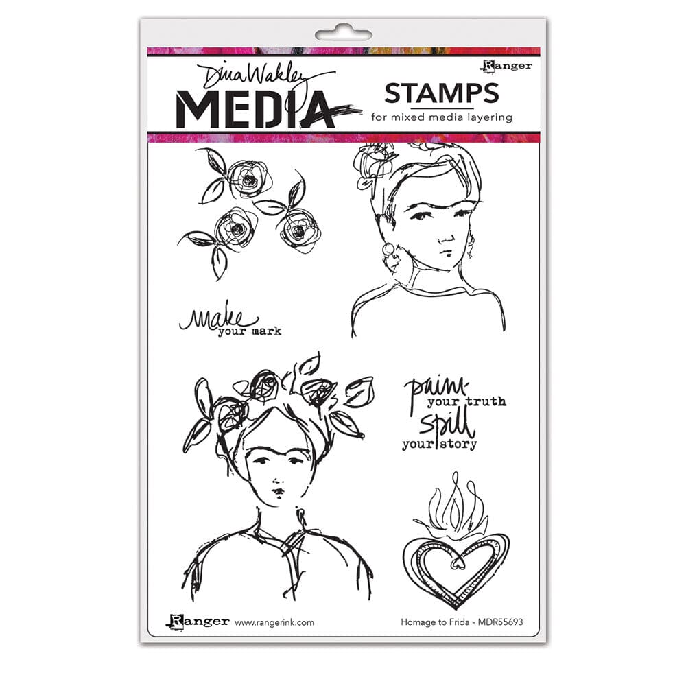 Dina Wakley Media Stamps Homage to Frida Stamps Dina Wakley Media 