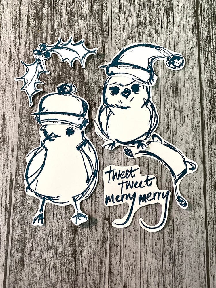 Dina Wakley Media Stamp Scribbly Holiday Birdie 2 Stamps Dina Wakley Media 