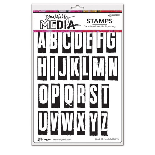Dina Wakley Media Stamp Block Alphas Stamps Dina Wakley Media 