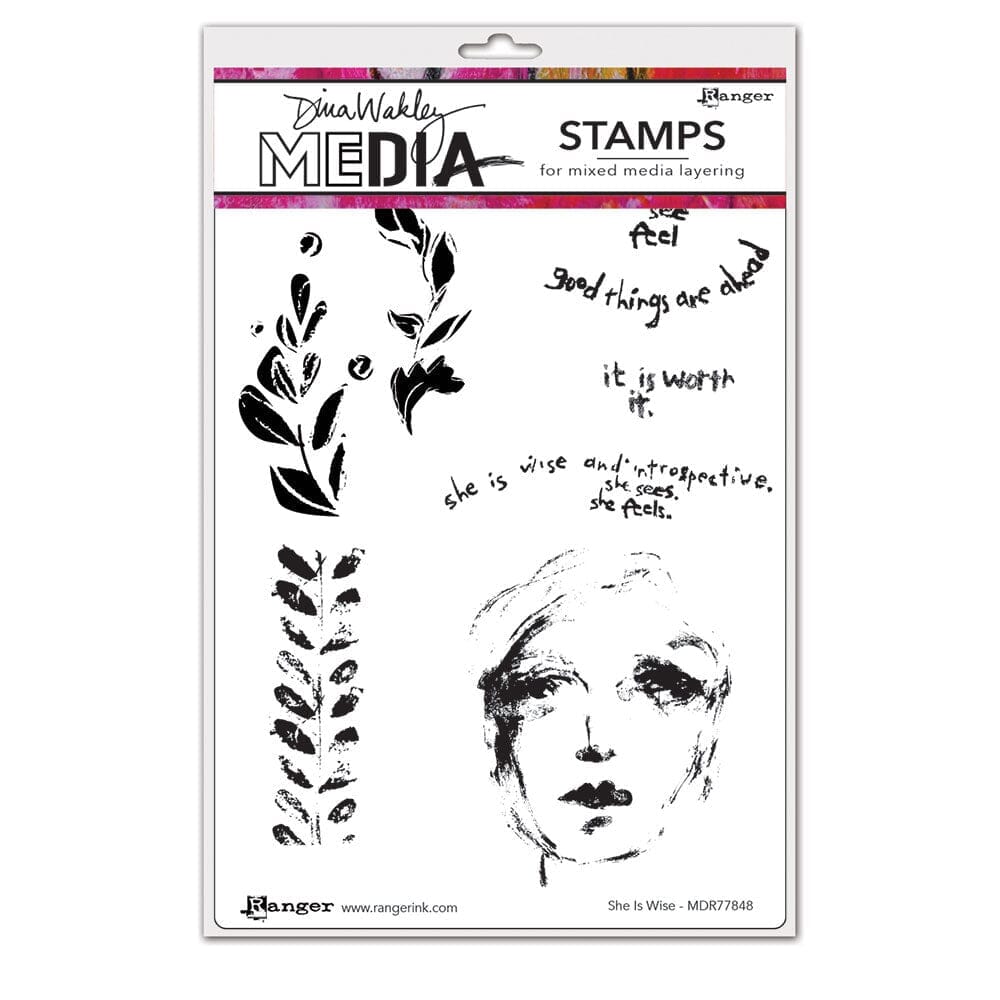 Dina Wakley Media Stamp She Is Wise Stamps Dina Wakley Media 