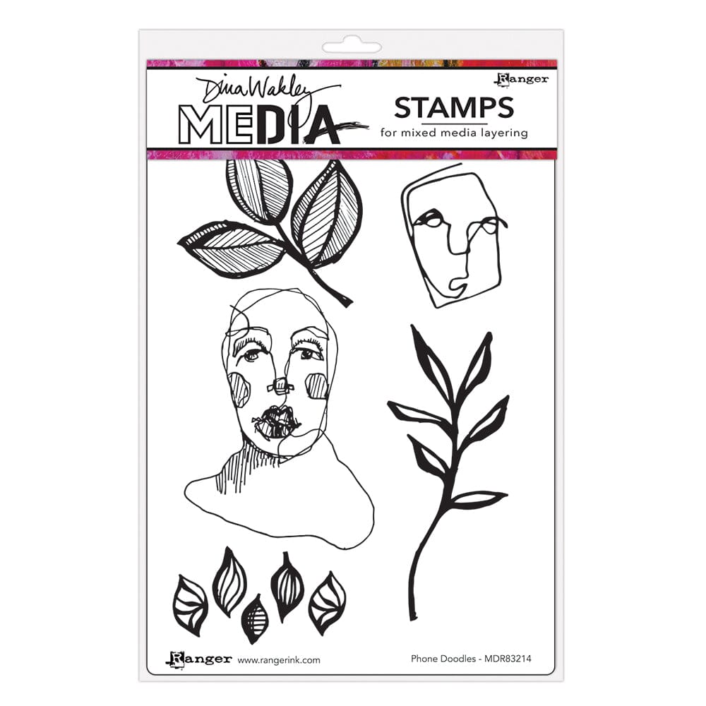 Dina Wakley MEdia Stamp - Phone Doodles Stamps Dina Wakley Media 