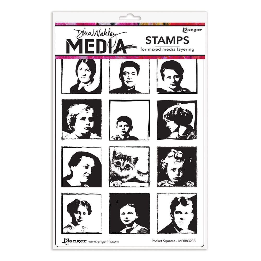 Dina Wakley MEdia Stamp - Pocket Squares Stamps Dina Wakley Media 