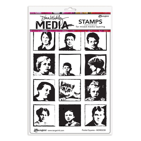 Dina Wakley MEdia Stamp - Pocket Squares Stamps Dina Wakley Media 