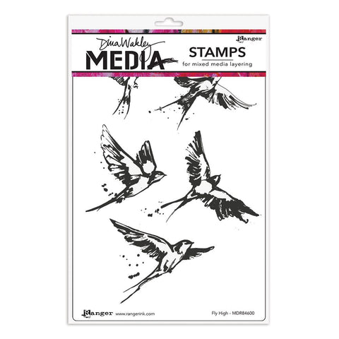 Dina Wakley MEdia Stamp - Fly High Stamps Dina Wakley Media 