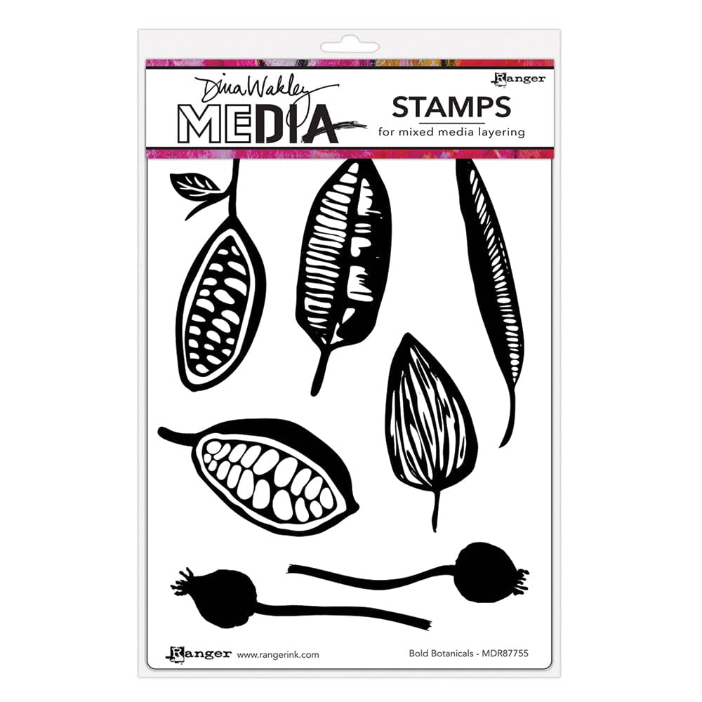 Dina Wakley MEdia Stamp - Bold Botanicals Stamps Dina Wakley Media 