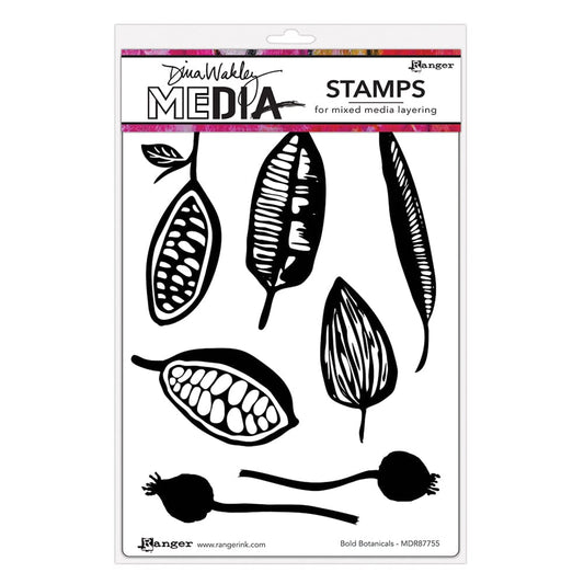 Dina Wakley MEdia Stamp - Bold Botanicals Stamps Dina Wakley Media 
