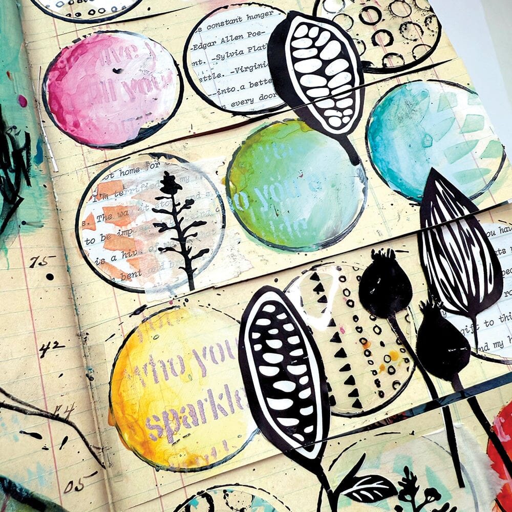 Dina Wakley MEdia Stamp - Bold Botanicals Stamps Dina Wakley Media 