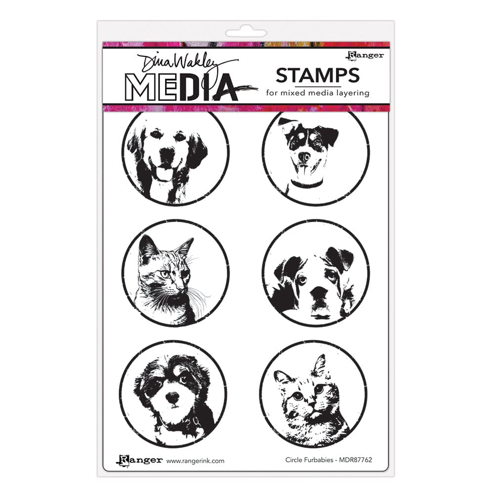 Dina Wakley MEdia Stamp - Circle Furbabies Stamps Dina Wakley Media 