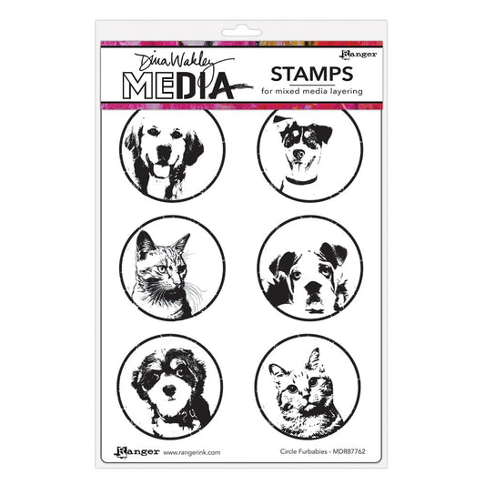 Dina Wakley MEdia Stamp - Circle Furbabies Stamps Dina Wakley Media 
