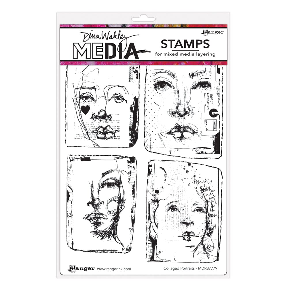 Dina Wakley MEdia Stamp - Collage Portraits Stamps Dina Wakley Media 