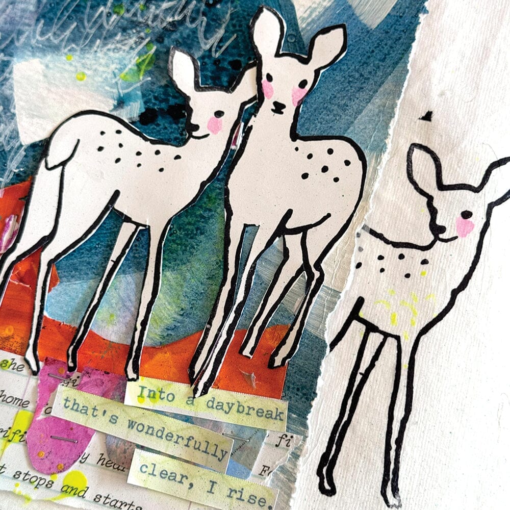 Dina Wakley MEdia Stamp - Fawns Stamps Dina Wakley Media 