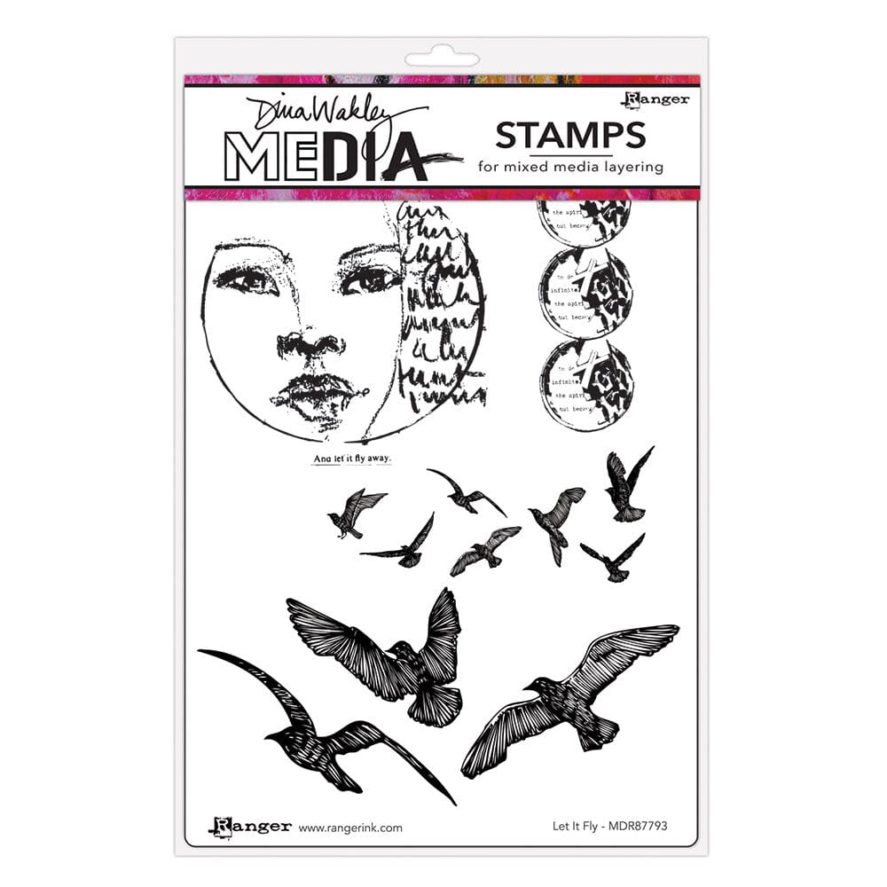 Dina Wakley MEdia Stamp - Let it Fly Stamps Dina Wakley Media 
