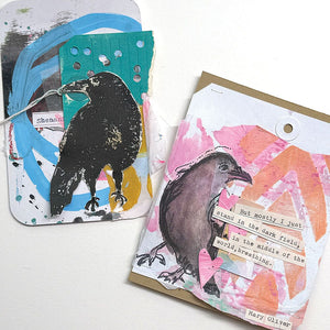 Deep Red Stamps Raven Flock Rubber Stamp - Deep Etch Cling Mount, Made In USA