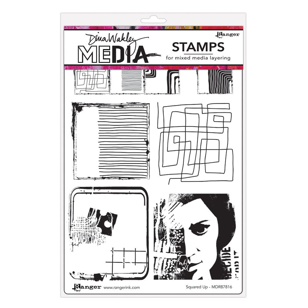 Dina Wakley MEdia Stamp - Squared Up Stamps Dina Wakley Media 