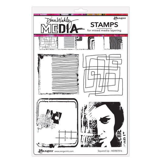 Dina Wakley MEdia Stamp - Squared Up Stamps Dina Wakley Media 