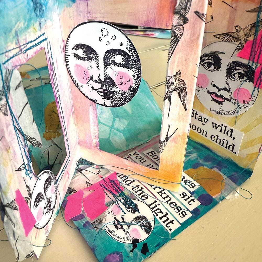 Dina Wakley MEdia Stamp - Vintage Moon Faces Stamps Dina Wakley Media 